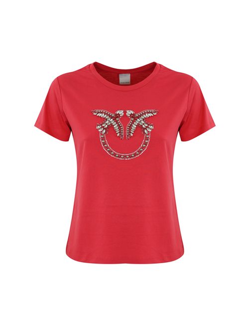 T-shirt Quentin con logo gioiello Fragola PINKO | 100535 A2G7O57